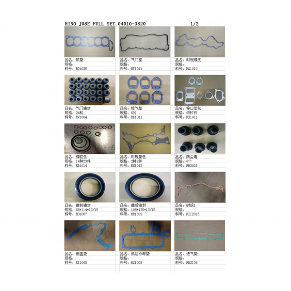 04010-3820 04111-E0K71 Fit for Hino J08E Full Complete Gasket Set Kit Diesel Engine Spare Parts
